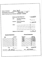 Sample Reconciliation
