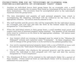 Overnight personal property record instructions